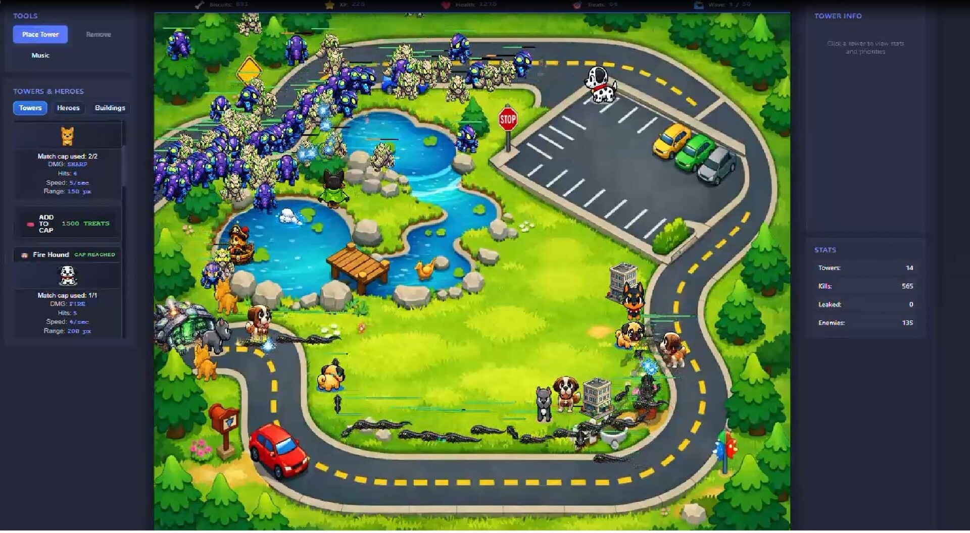 Rescue Dogs vs Aliens Tower Defense screenshot 1