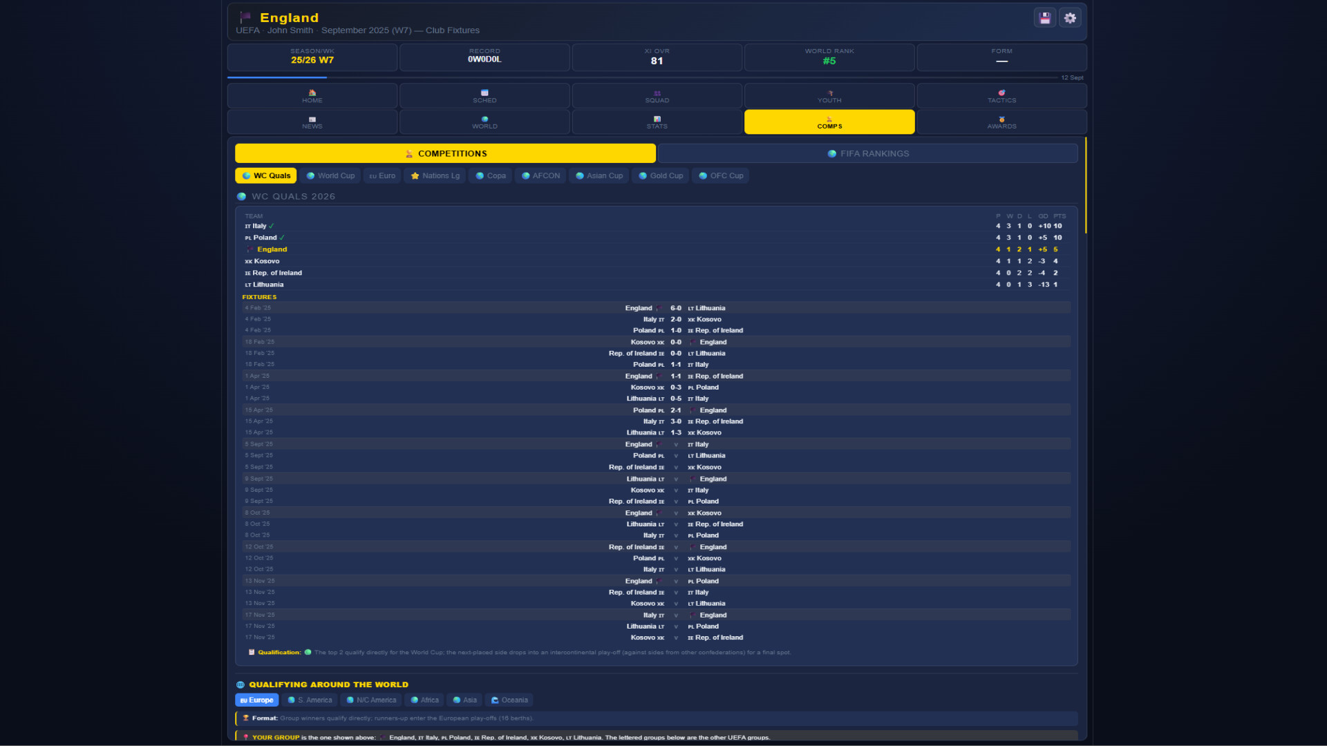 Sim: World Cup Manager screenshot 8