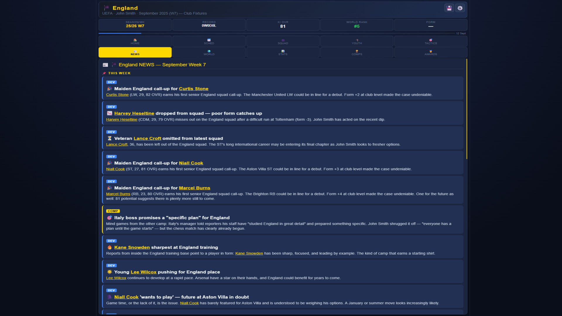 Sim: World Cup Manager screenshot 4