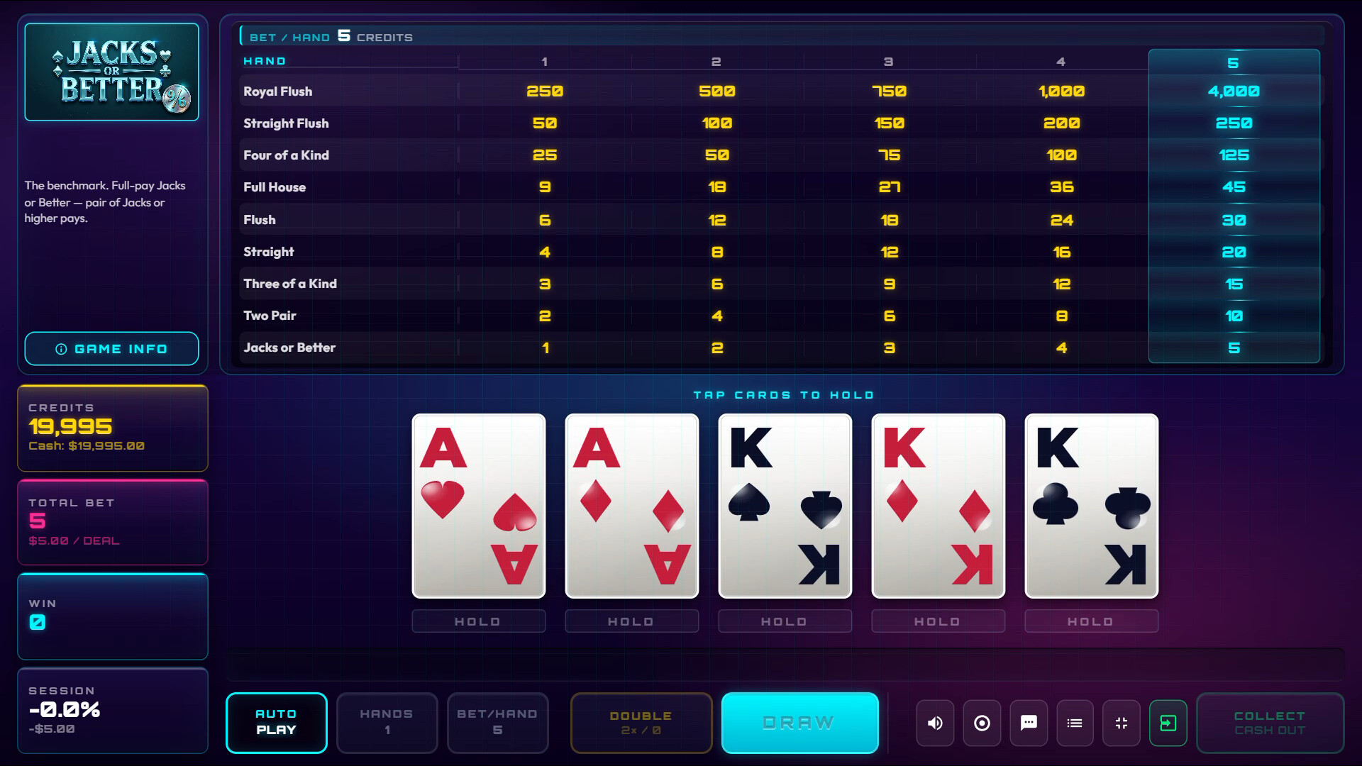 Cyber Video Poker screenshot 1