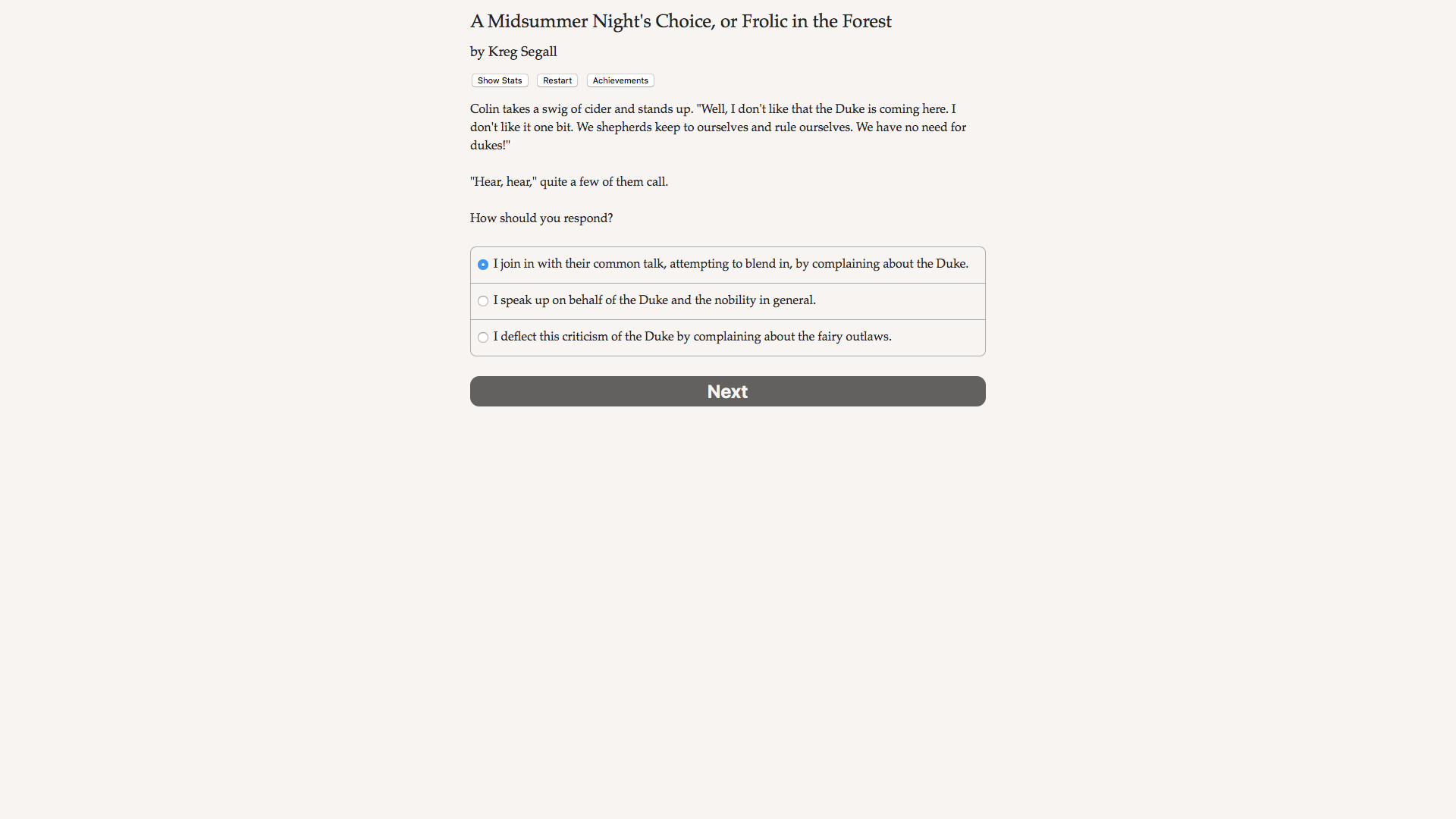 A Midsummer Night's Choice screenshot 1