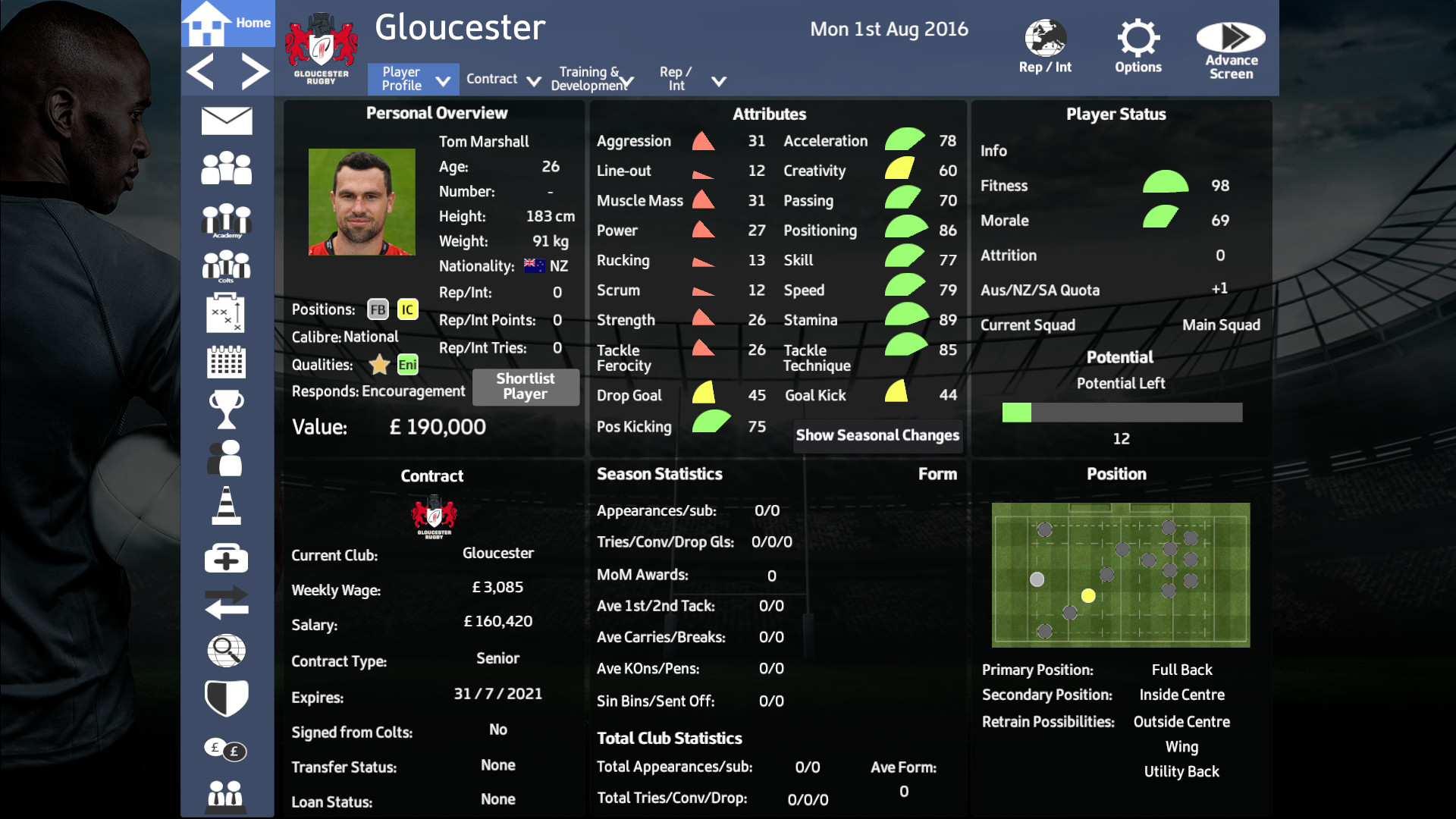 Rugby Union Team Manager 2017 screenshot 3