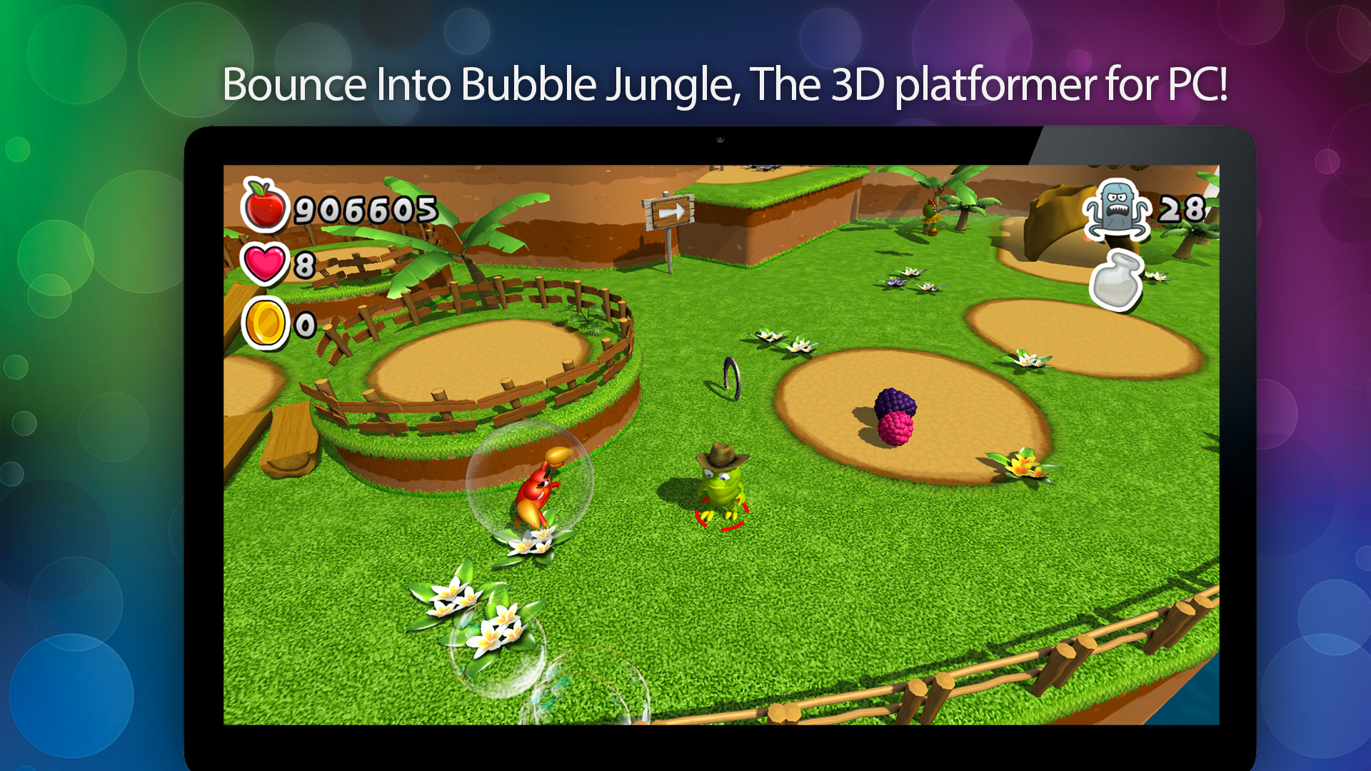 Bubble Jungle ® Super Chameleon Platformer World screenshot 1