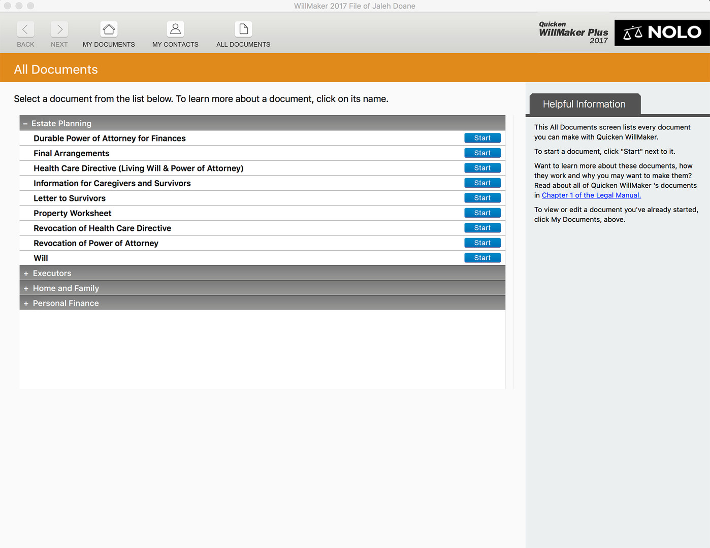 Quicken WillMaker Plus 2017 screenshot 4