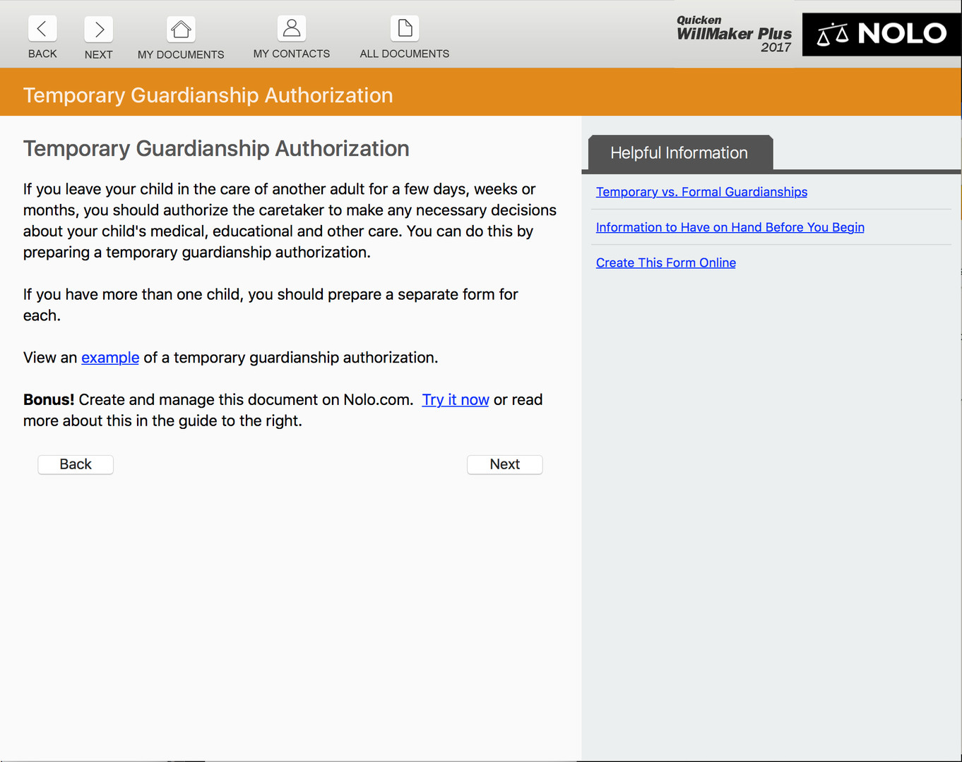 Quicken WillMaker Plus 2017 screenshot 3