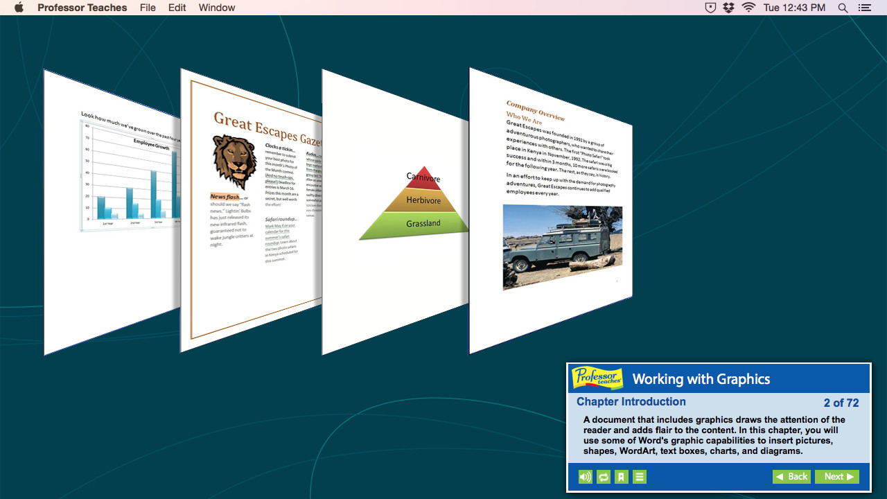 Professor Teaches® Word 2016 – Mac screenshot 2