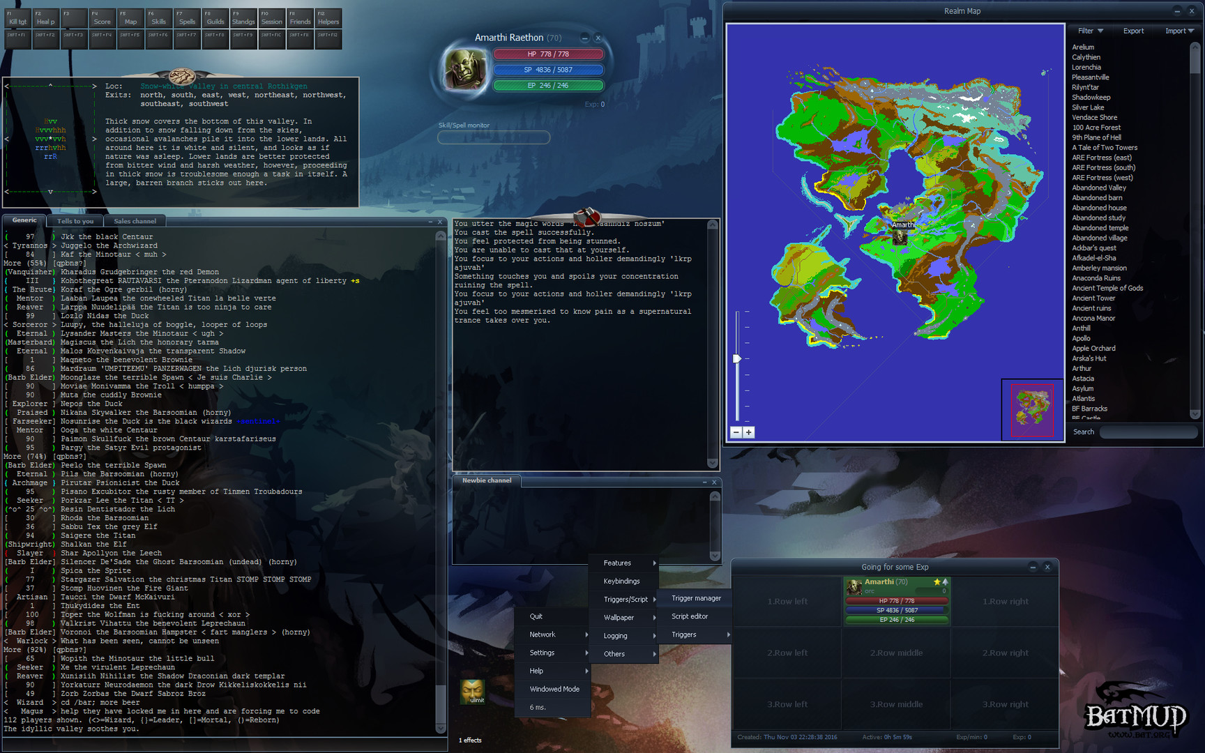 BatMUD screenshot 2