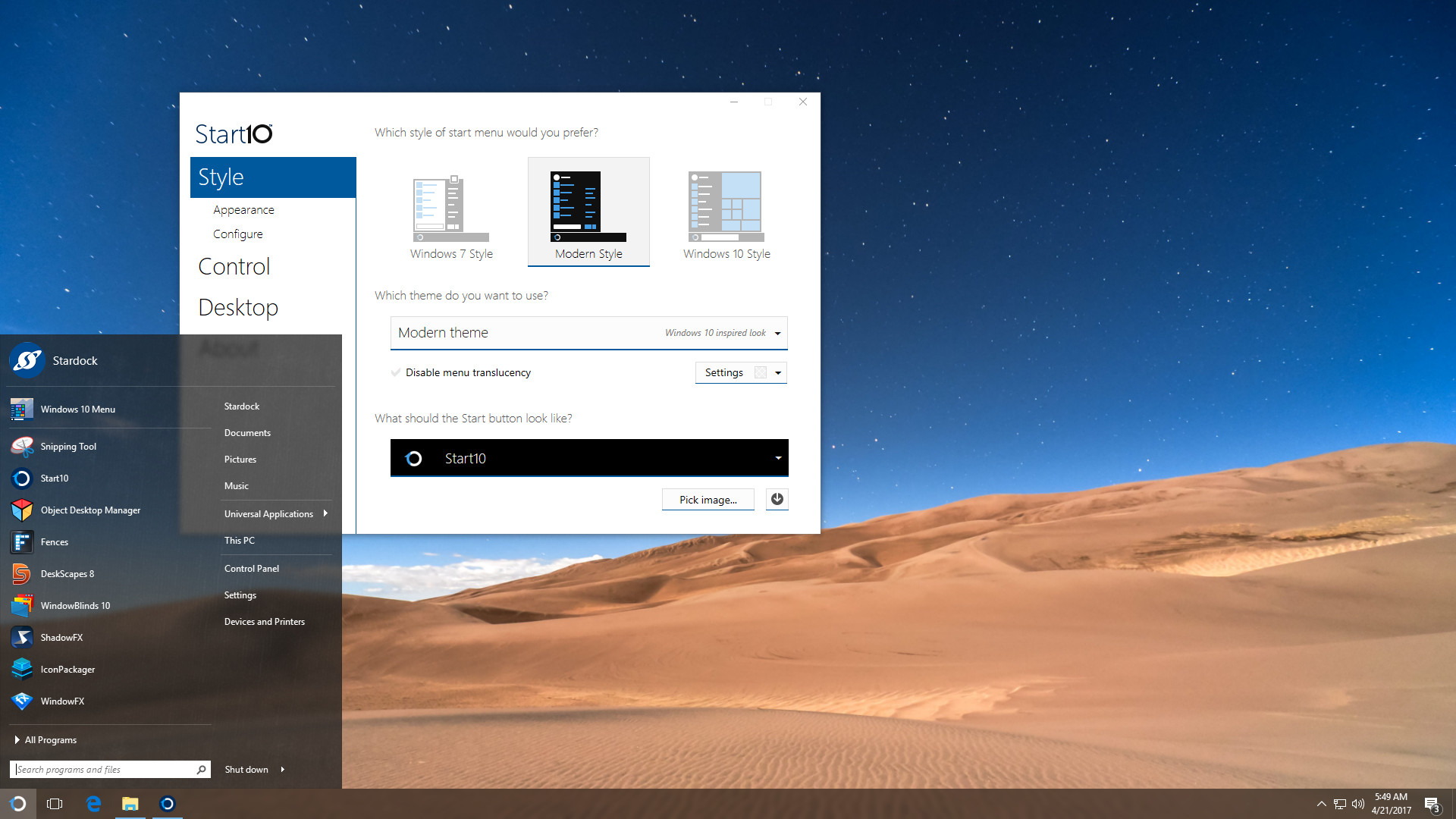 Start10 screenshot 3