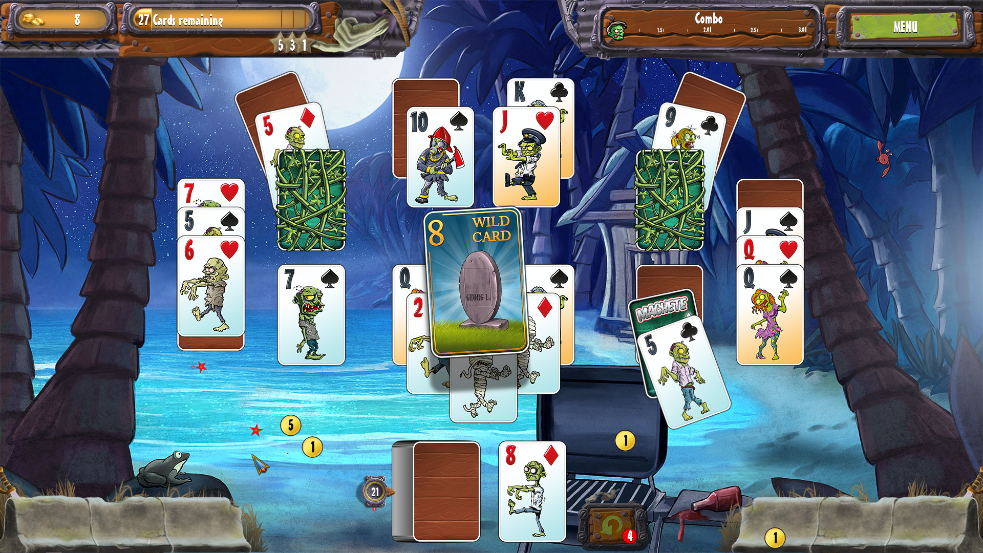 Zombie Solitaire 2 Chapter 1 screenshot 2
