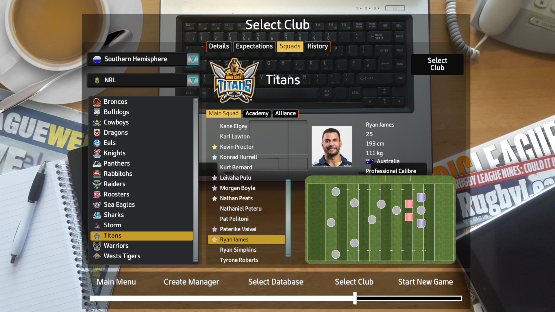 Rugby League Team Manager 2018 screenshot 1