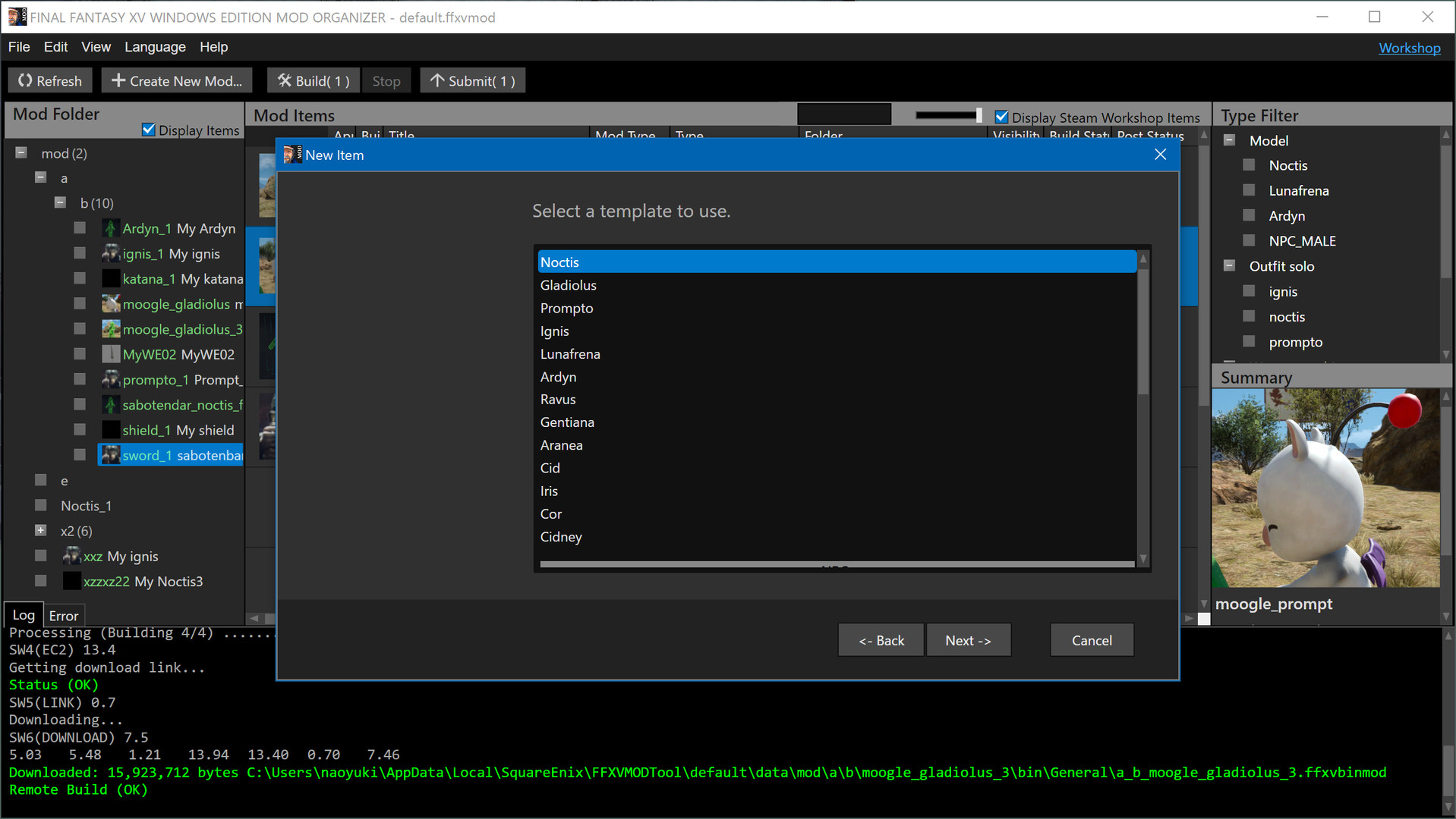 FINAL FANTASY XV WINDOWS EDITION MOD ORGANIZER screenshot 5
