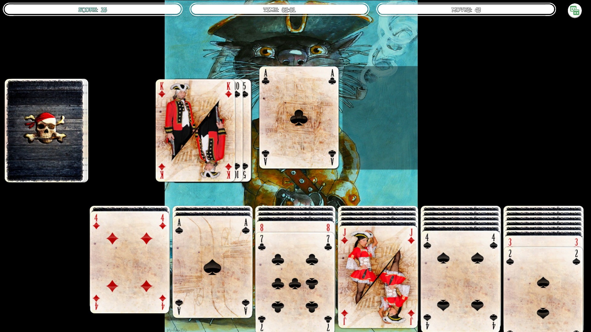 Solitaire - Cat Pirate Portrait screenshot 2
