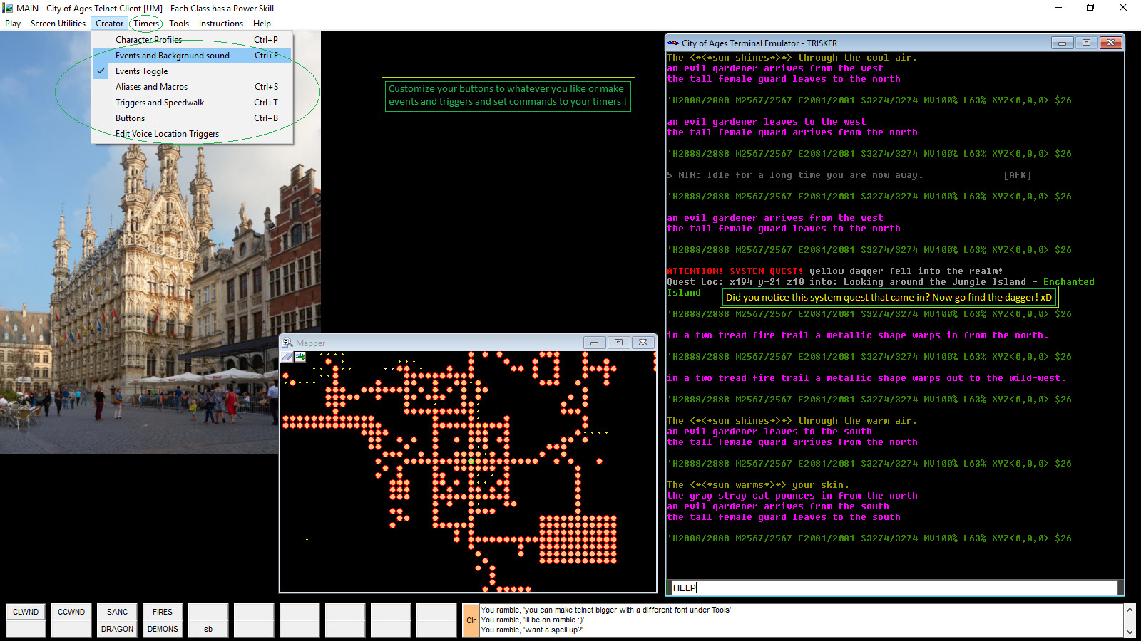 City of Ages: Picture Supportive Text MUD (server and client included) screenshot 5