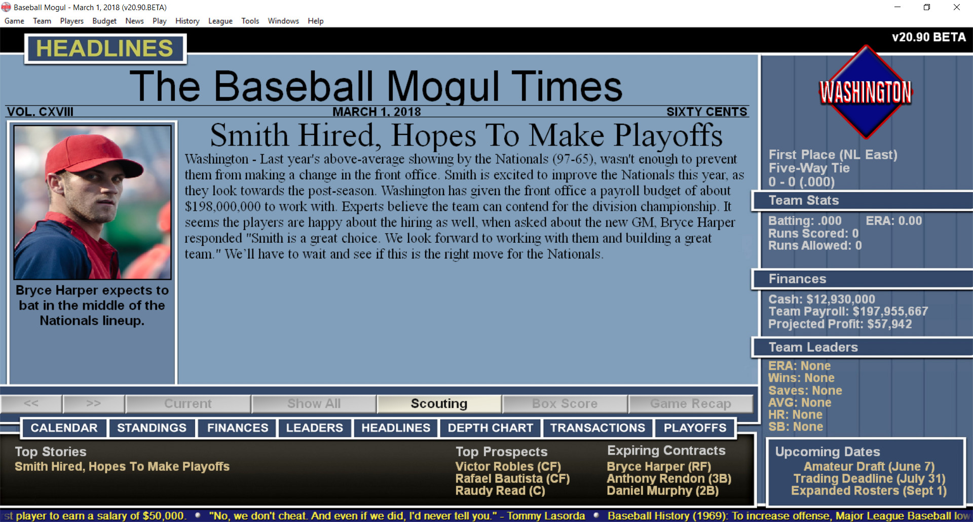 Baseball Mogul 2018 screenshot 1