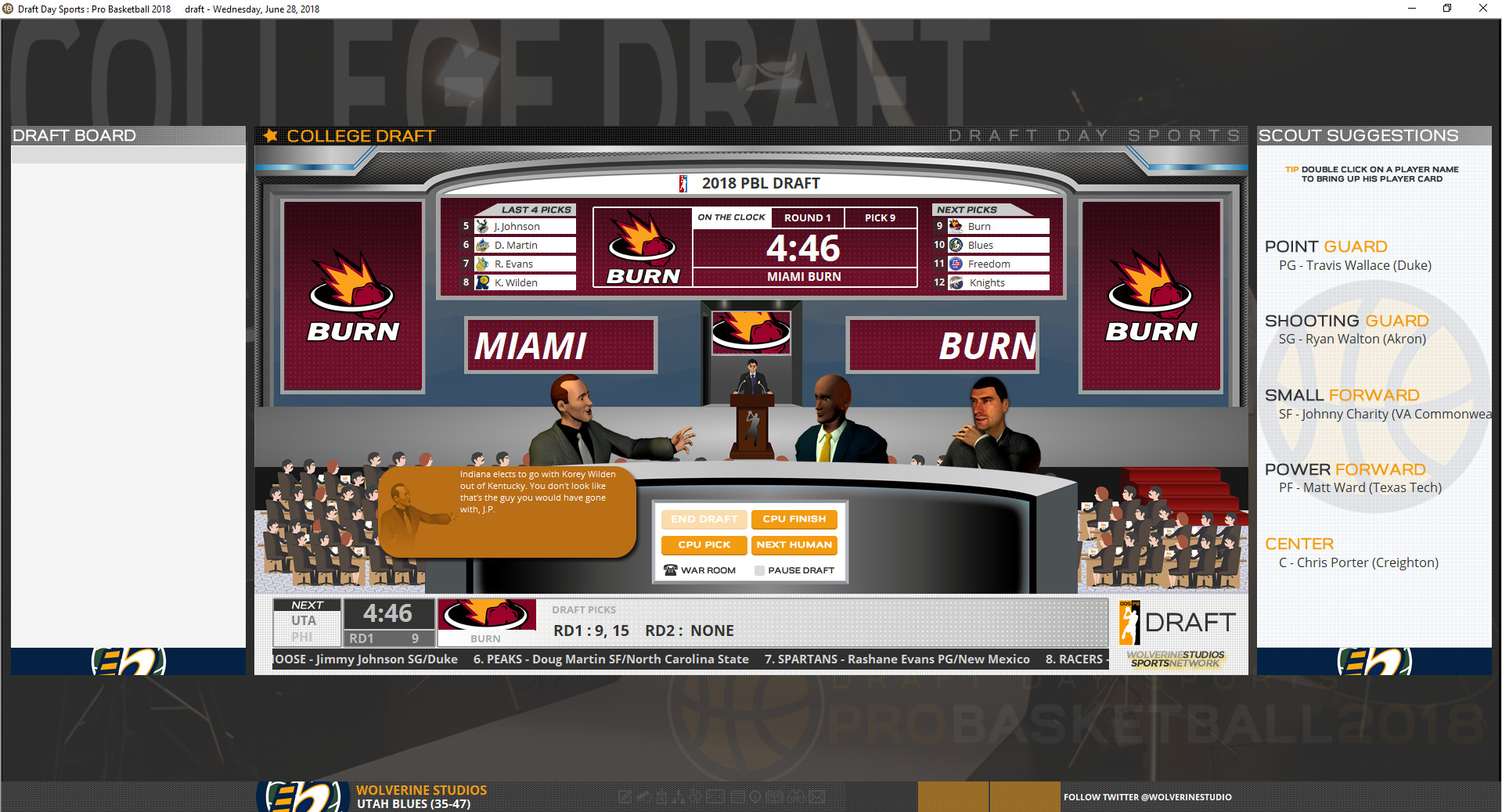 Draft Day Sports: Pro Basketball 2018 screenshot 2