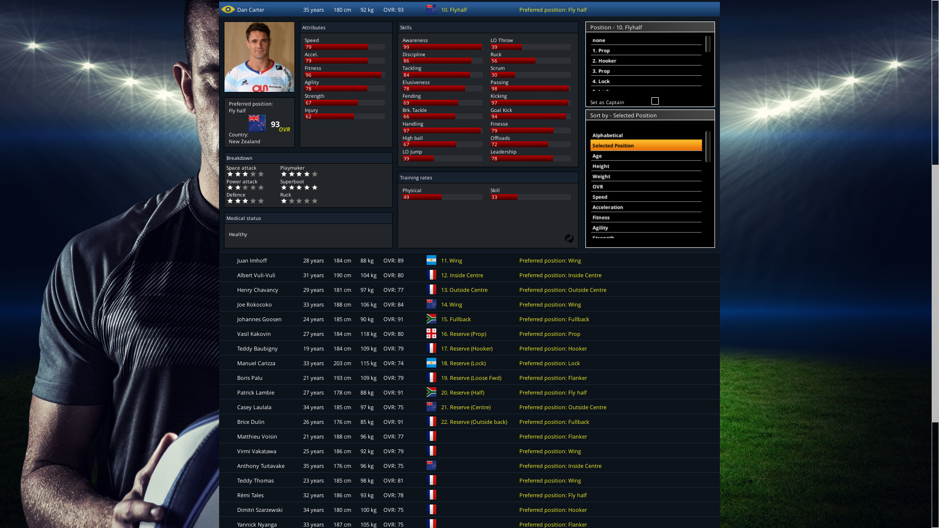 National Rugby Manager screenshot 23
