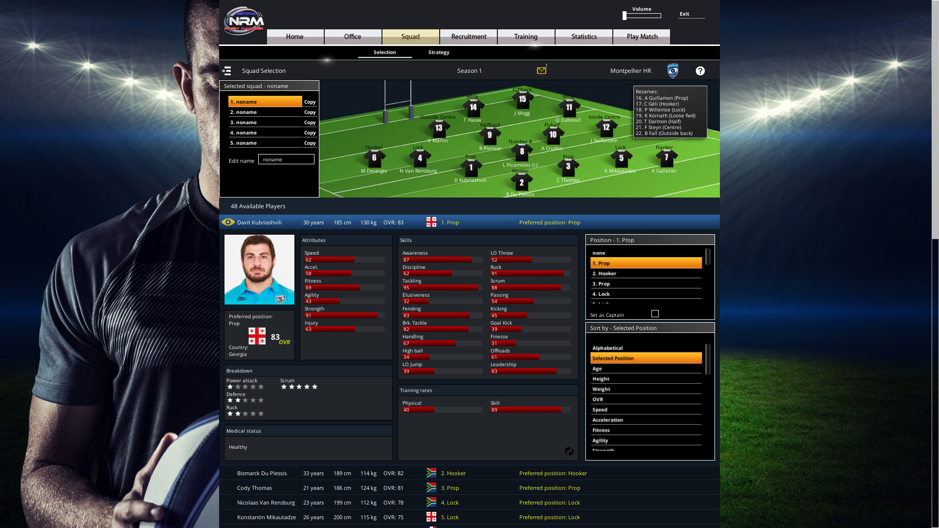 National Rugby Manager screenshot 22