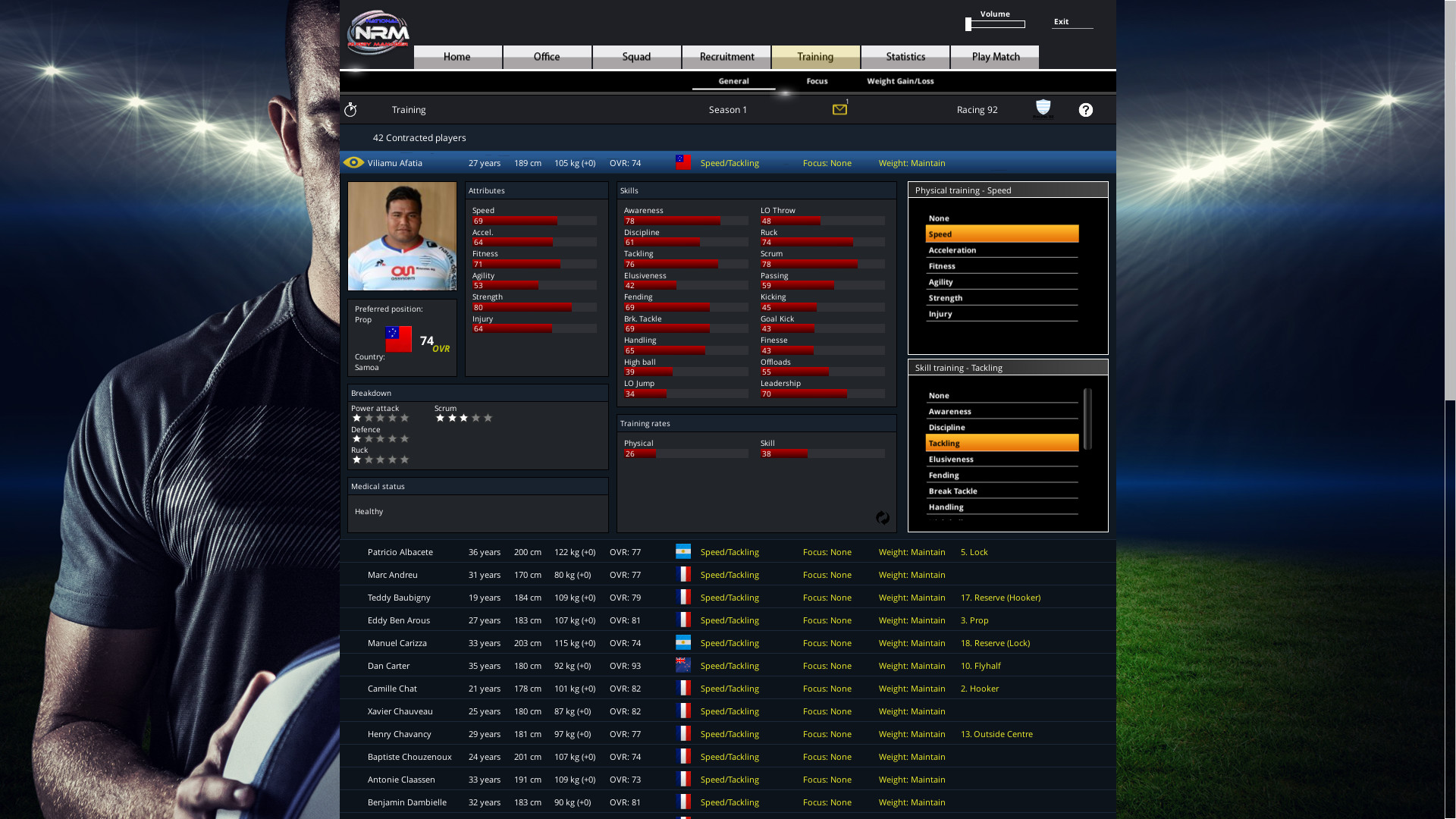 National Rugby Manager screenshot 18