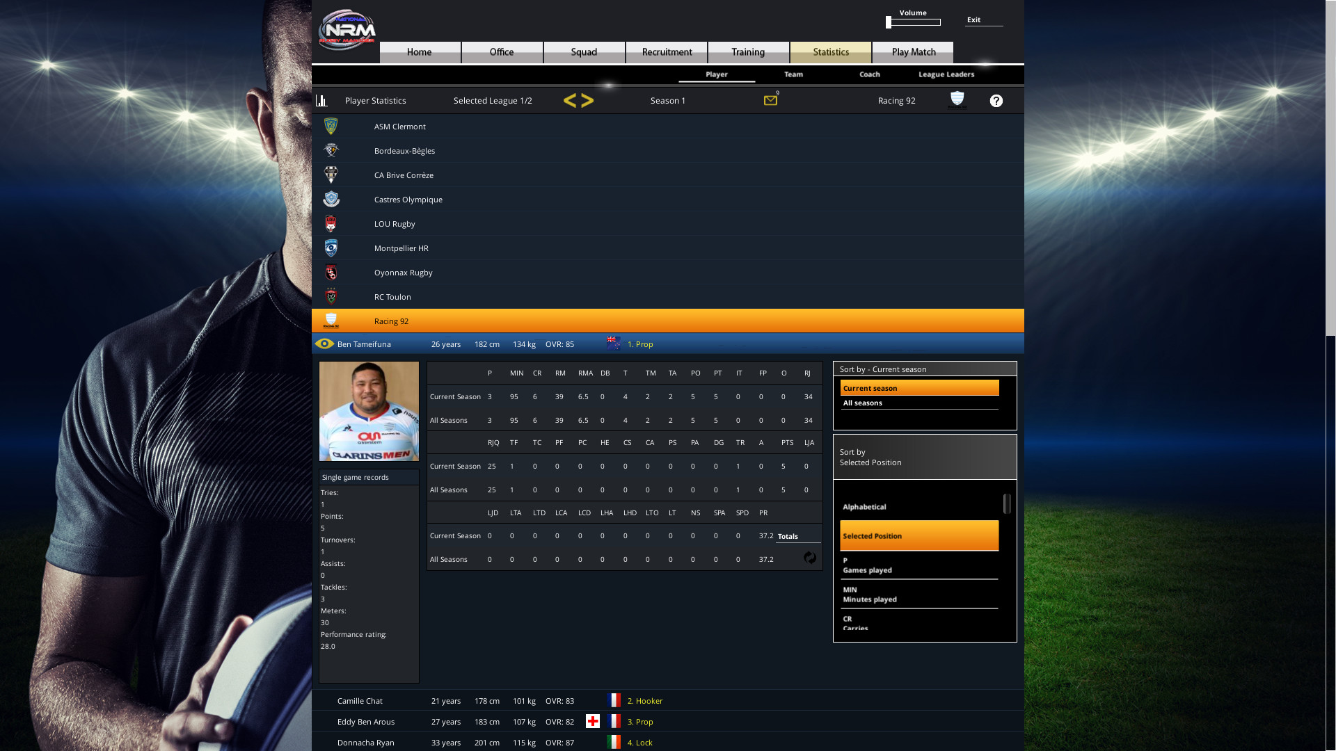 National Rugby Manager screenshot 17