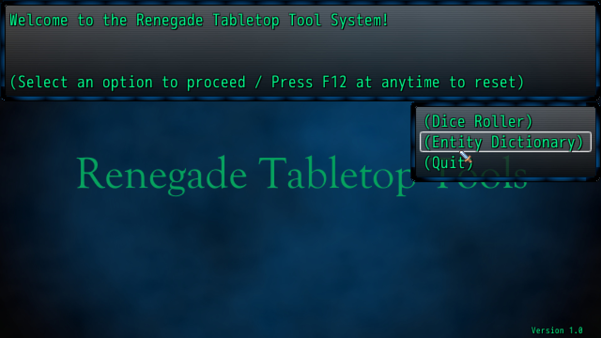 Renegade Tabletop Tools System screenshot 1