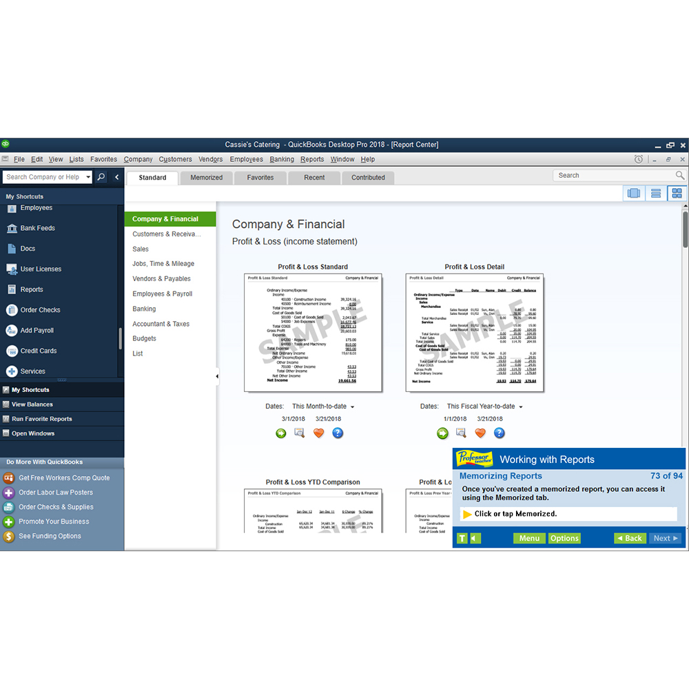 Professor Teaches QuickBooks 2018 screenshot 2