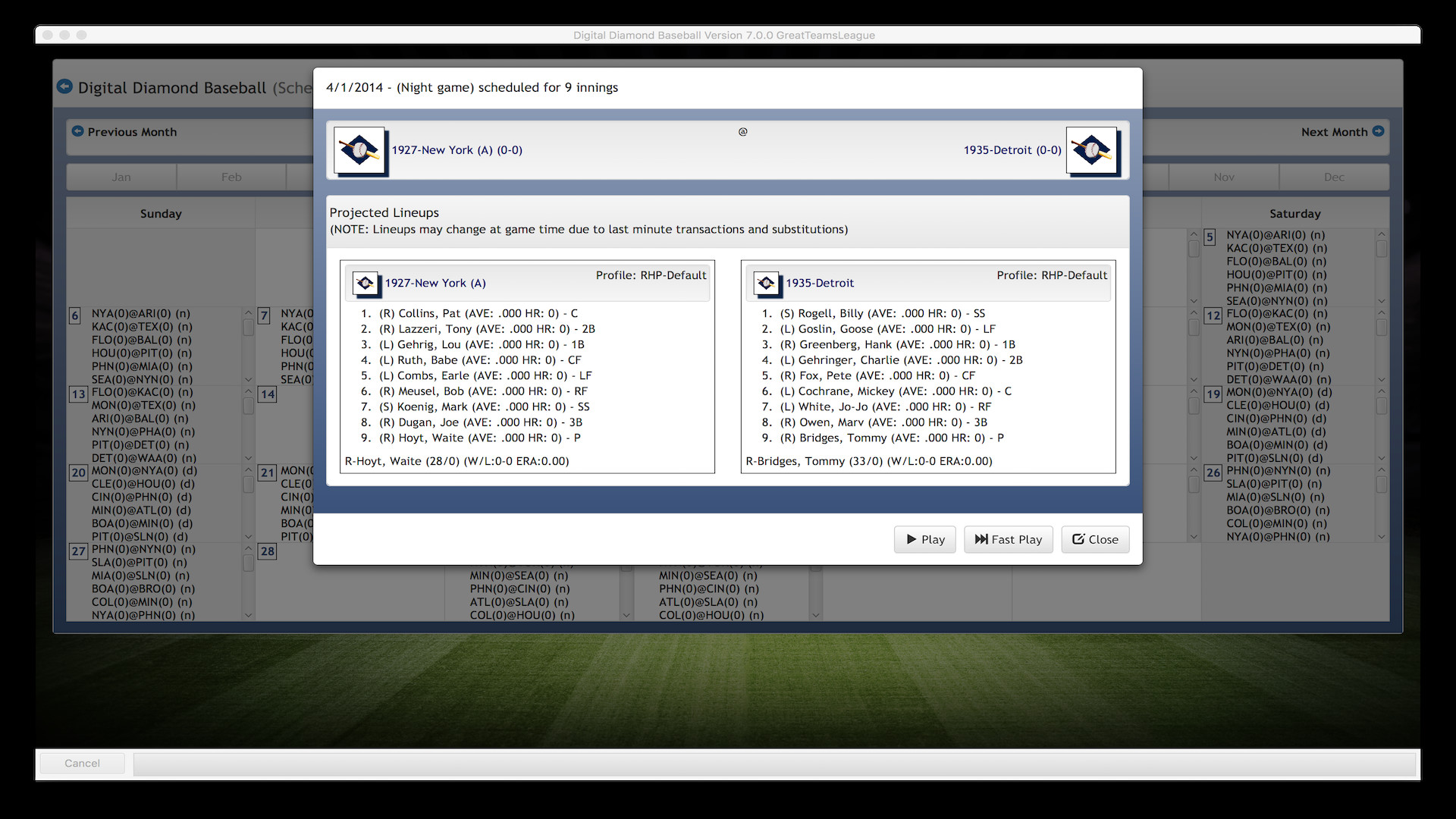 Digital Diamond Baseball V7 screenshot 2