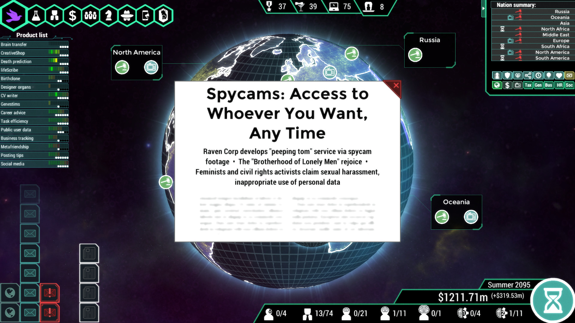 Spinnortality | cyberpunk management sim screenshot 7
