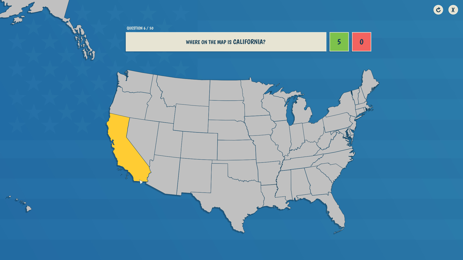 The 50 States Quiz screenshot 1