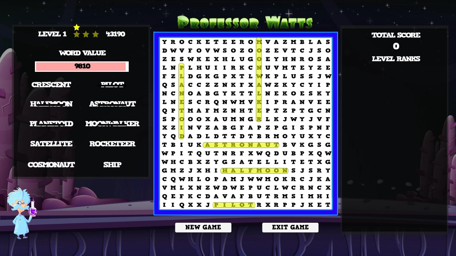 Professor Watts Word Search: Space Voyage screenshot 4