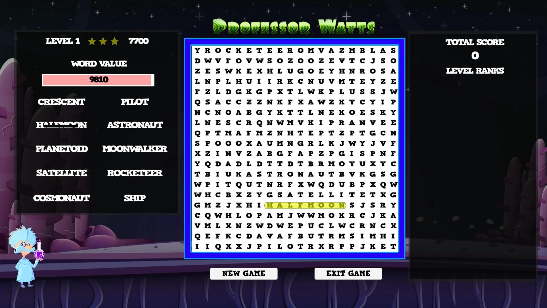 Professor Watts Word Search: Space Voyage screenshot 5