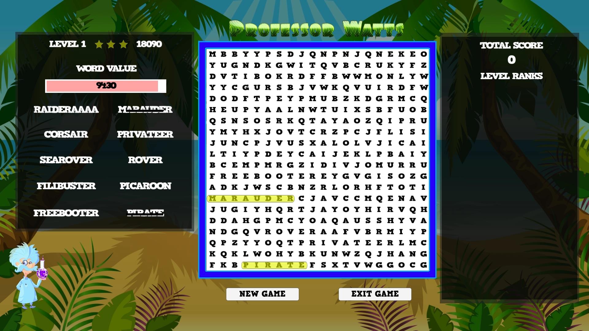 Professor Watts Word Search: Pirates Life screenshot 1