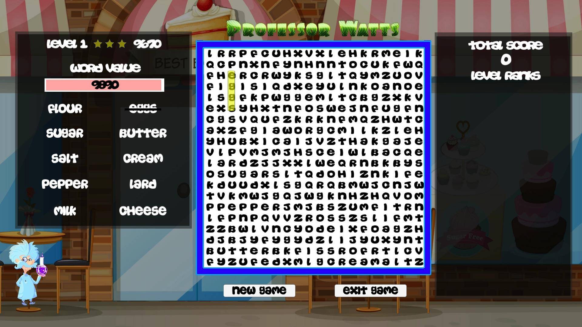 Professor Watts Word Search: Yummy Foods screenshot 1