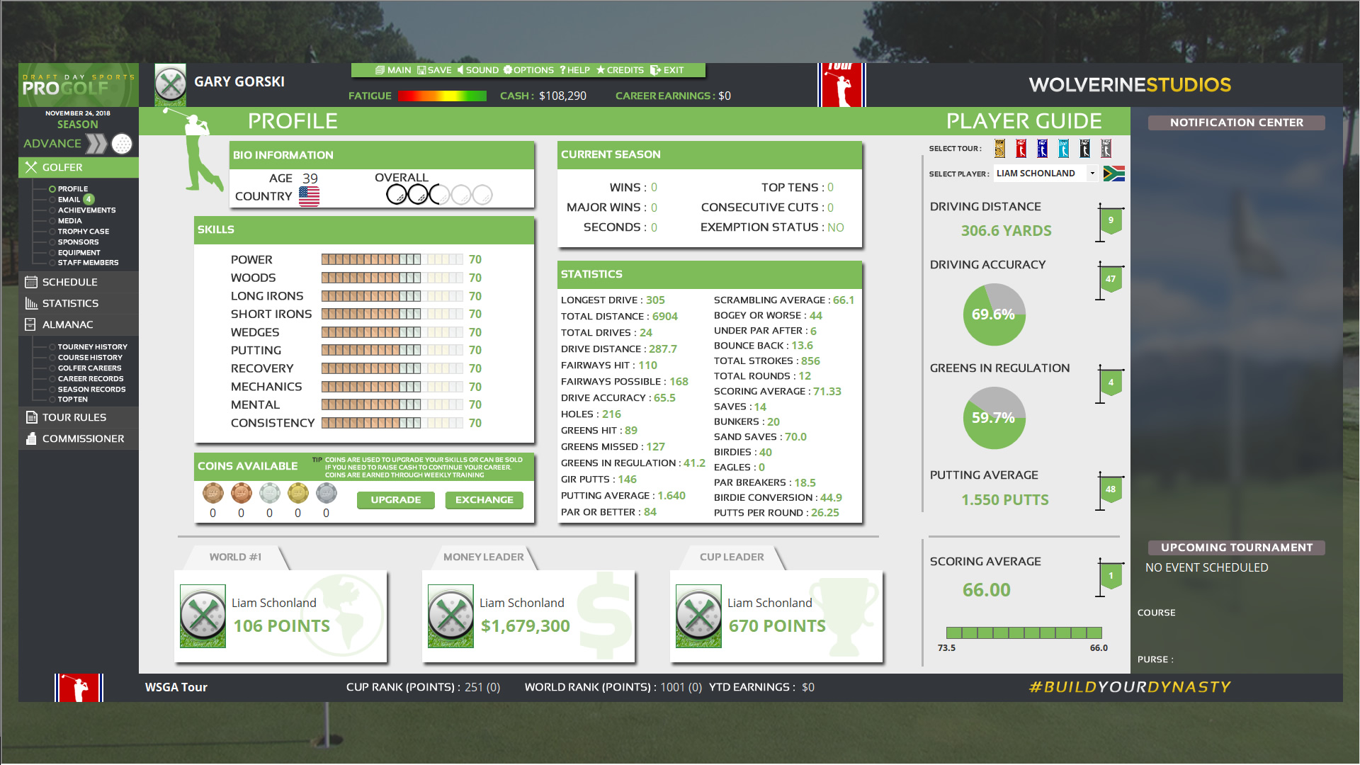 Draft Day Sports: Pro Golf screenshot 2