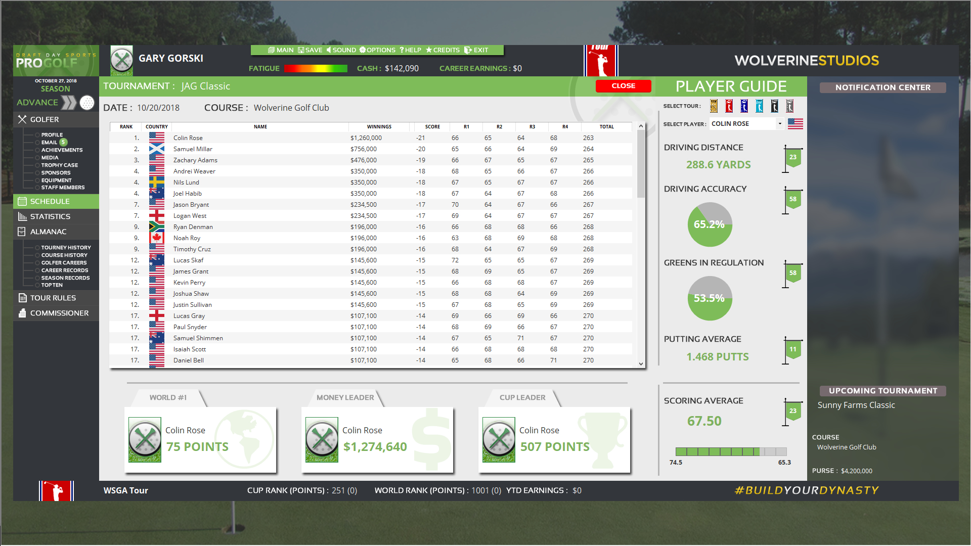 Draft Day Sports: Pro Golf screenshot 3