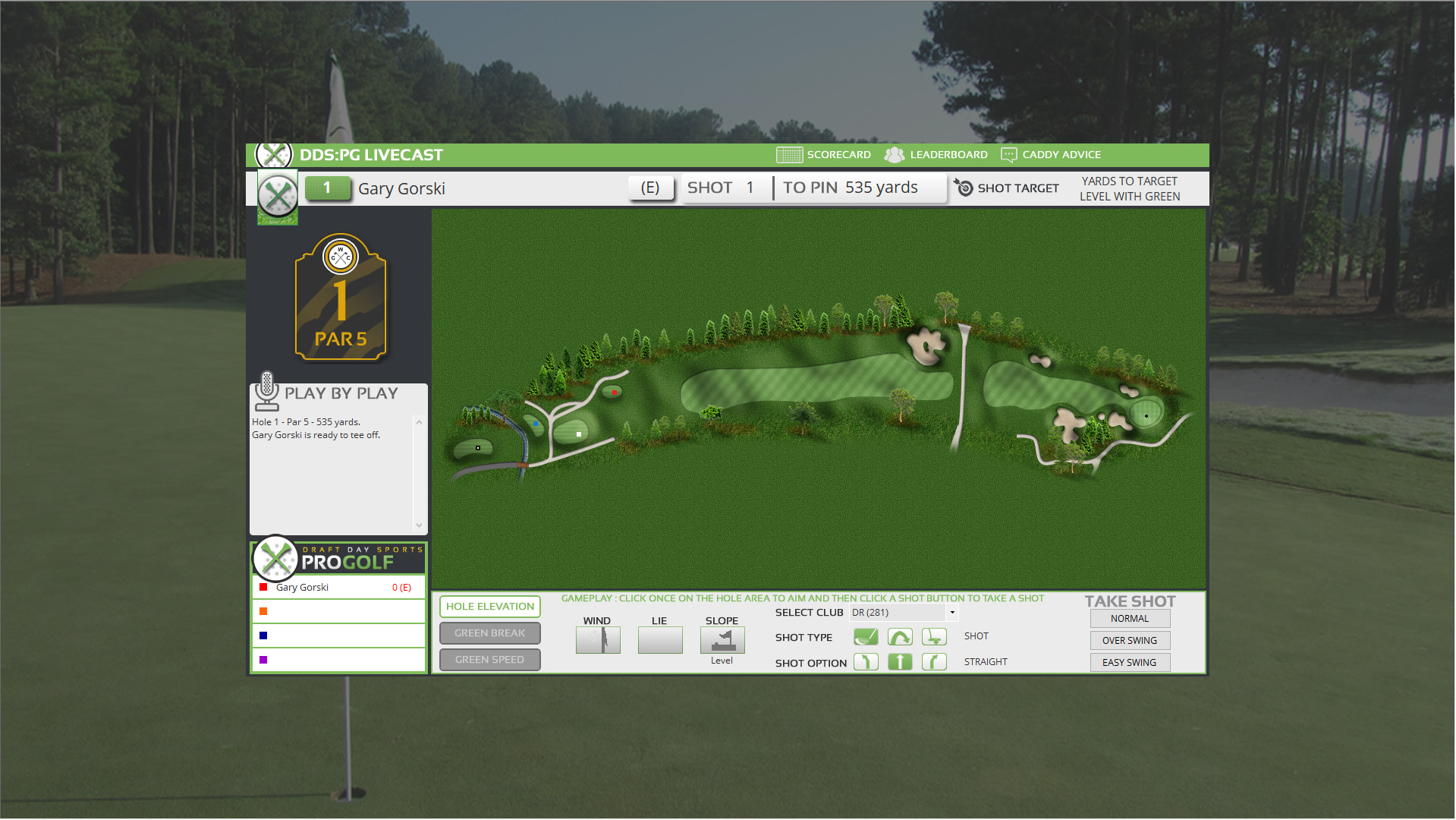 Draft Day Sports: Pro Golf screenshot 1