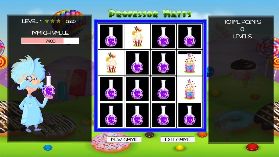 Professor Watts Memory Match: Yummy Cupcakes screenshot 3