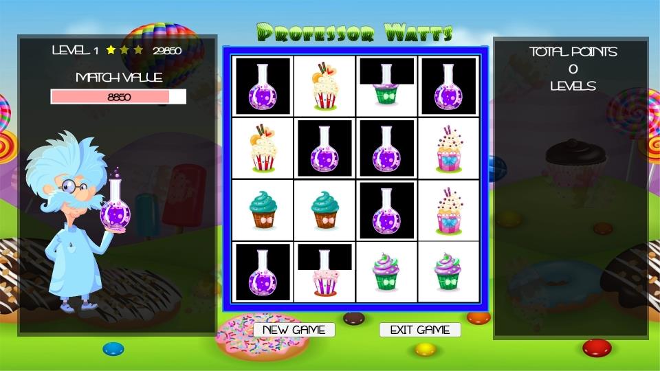 Professor Watts Memory Match: Yummy Cupcakes screenshot 4