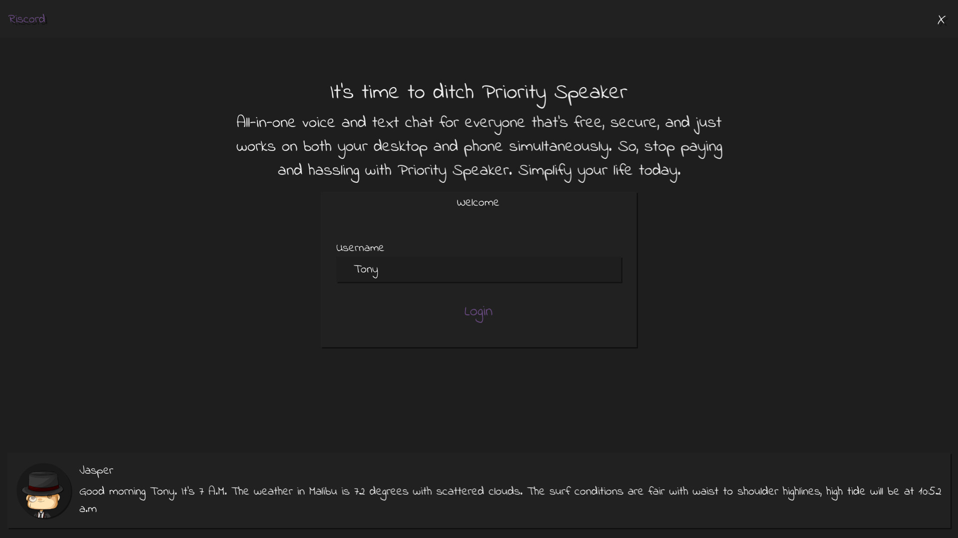 Riscord screenshot 1