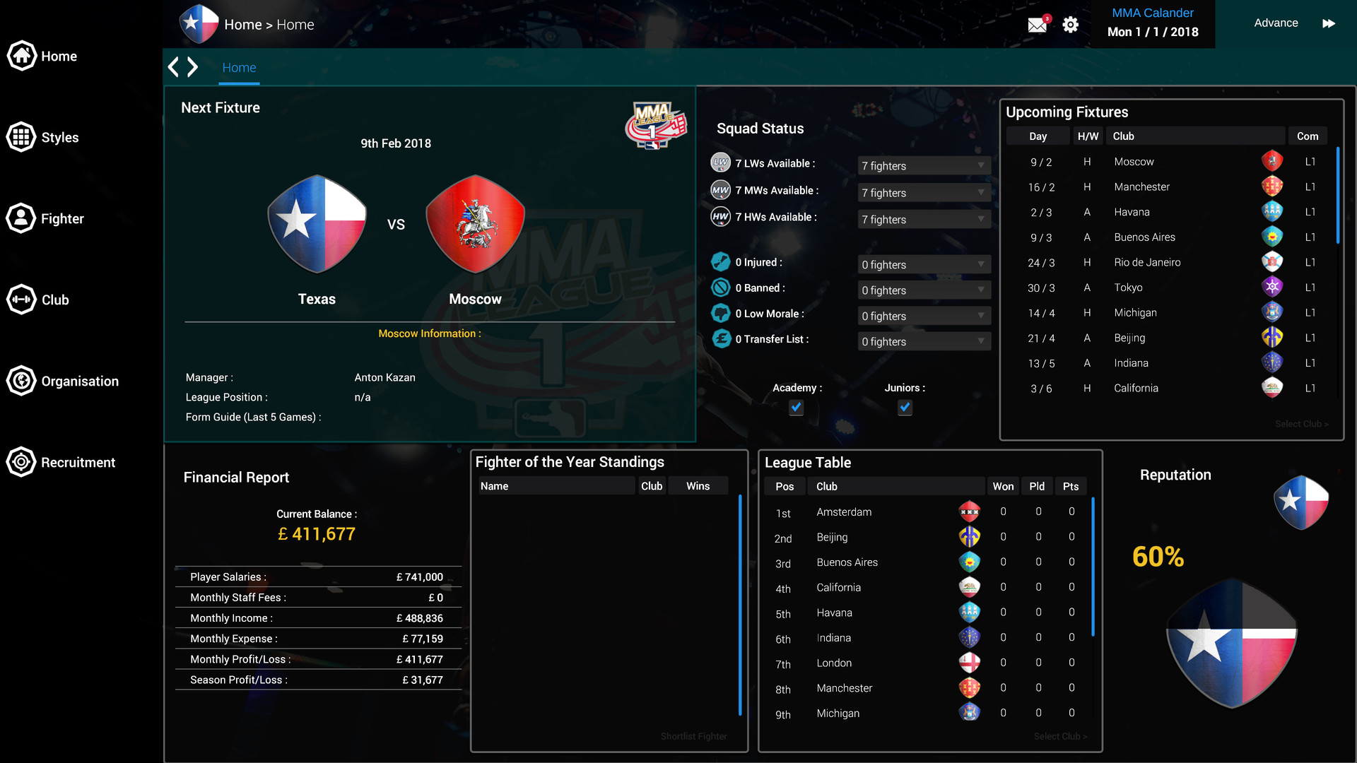 MMA Team Manager screenshot 3