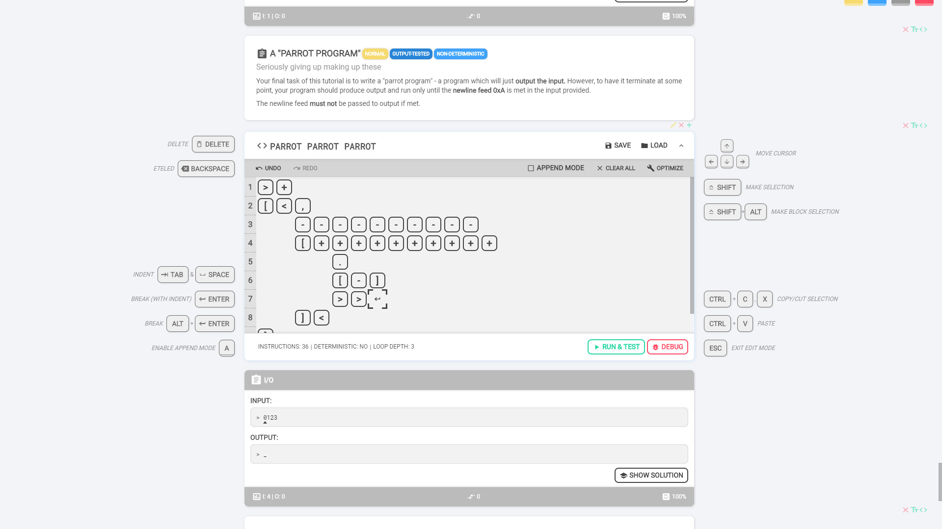 Brainfuck screenshot 1