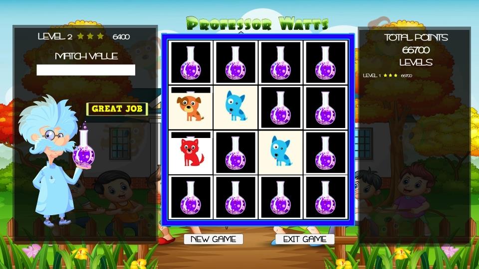 Professor Watts Memory Match: Puppies screenshot 2