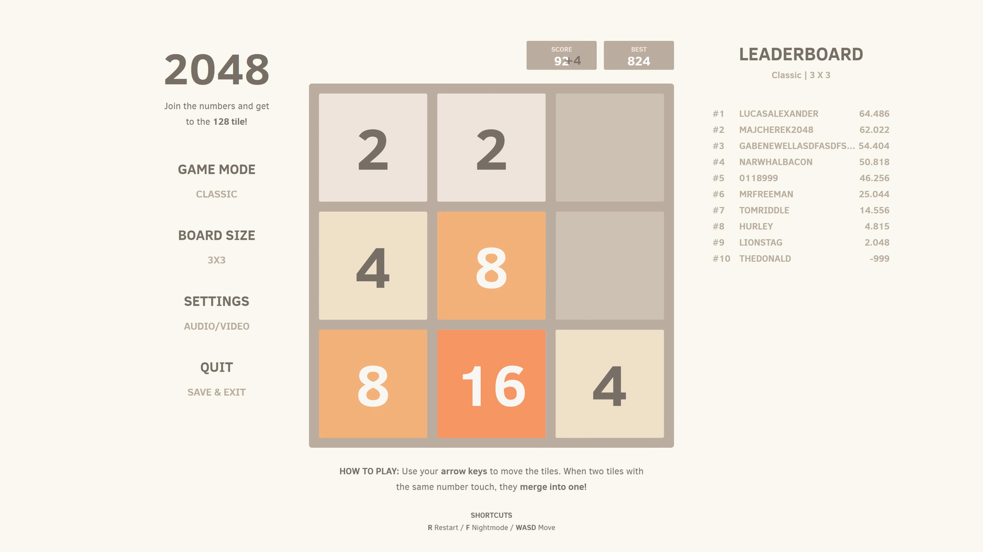 2048 screenshot 3
