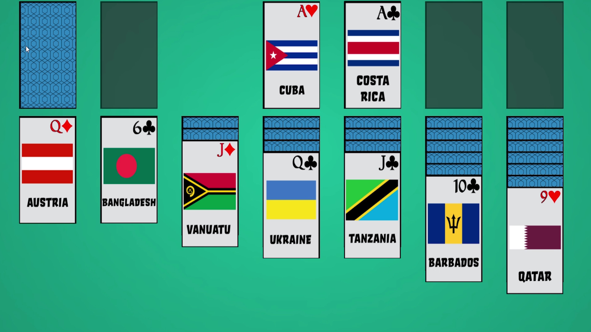 Solitaire: Learn the Flags! screenshot 3