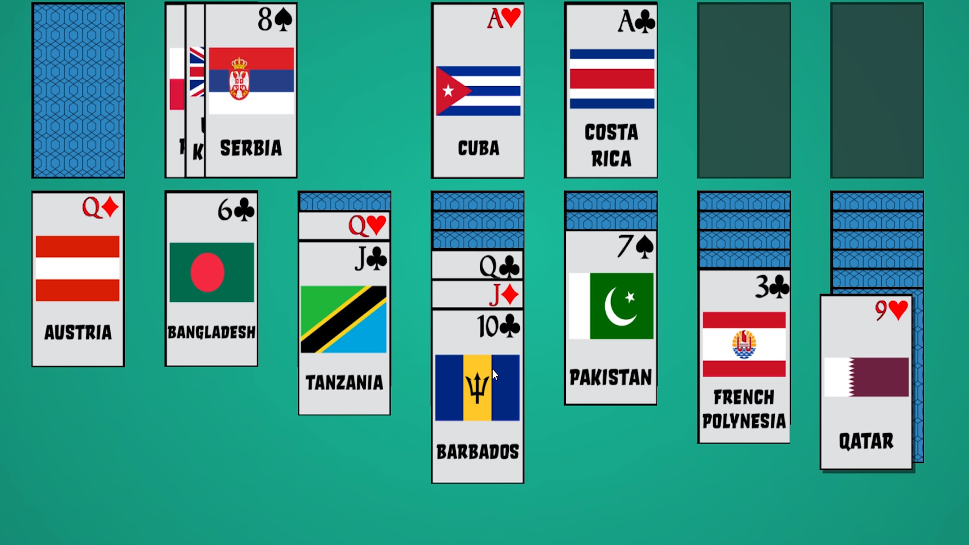 Solitaire: Learn the Flags! screenshot 1