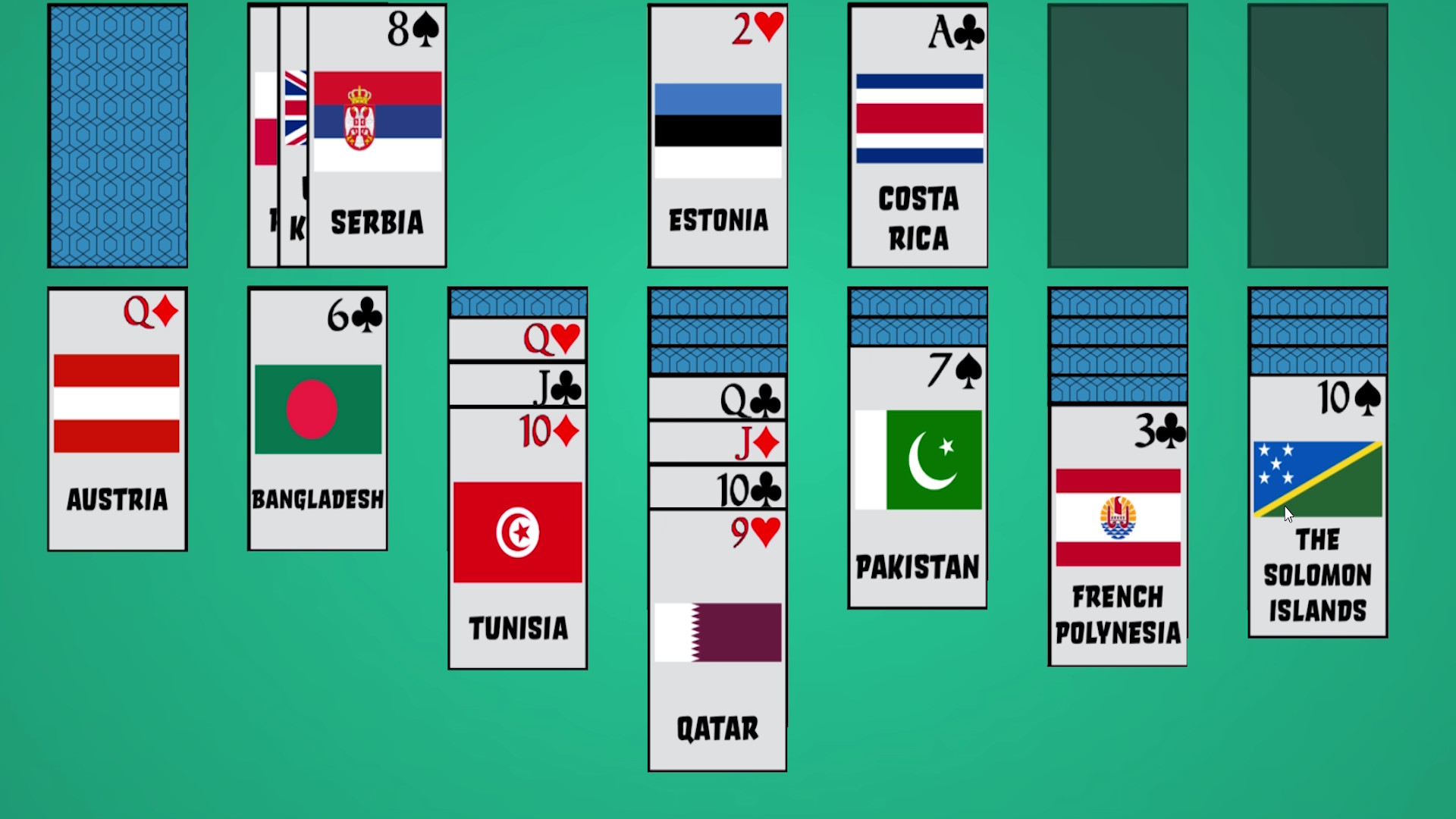 Solitaire: Learn the Flags! screenshot 4