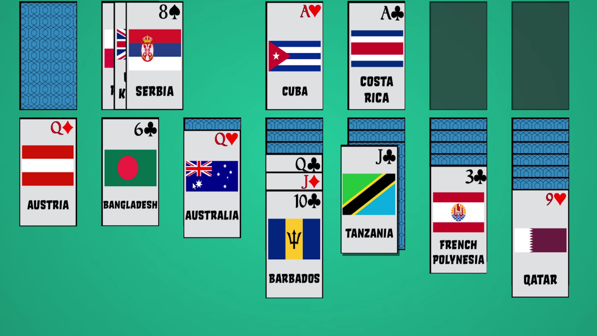 Solitaire: Learn the Flags! screenshot 2