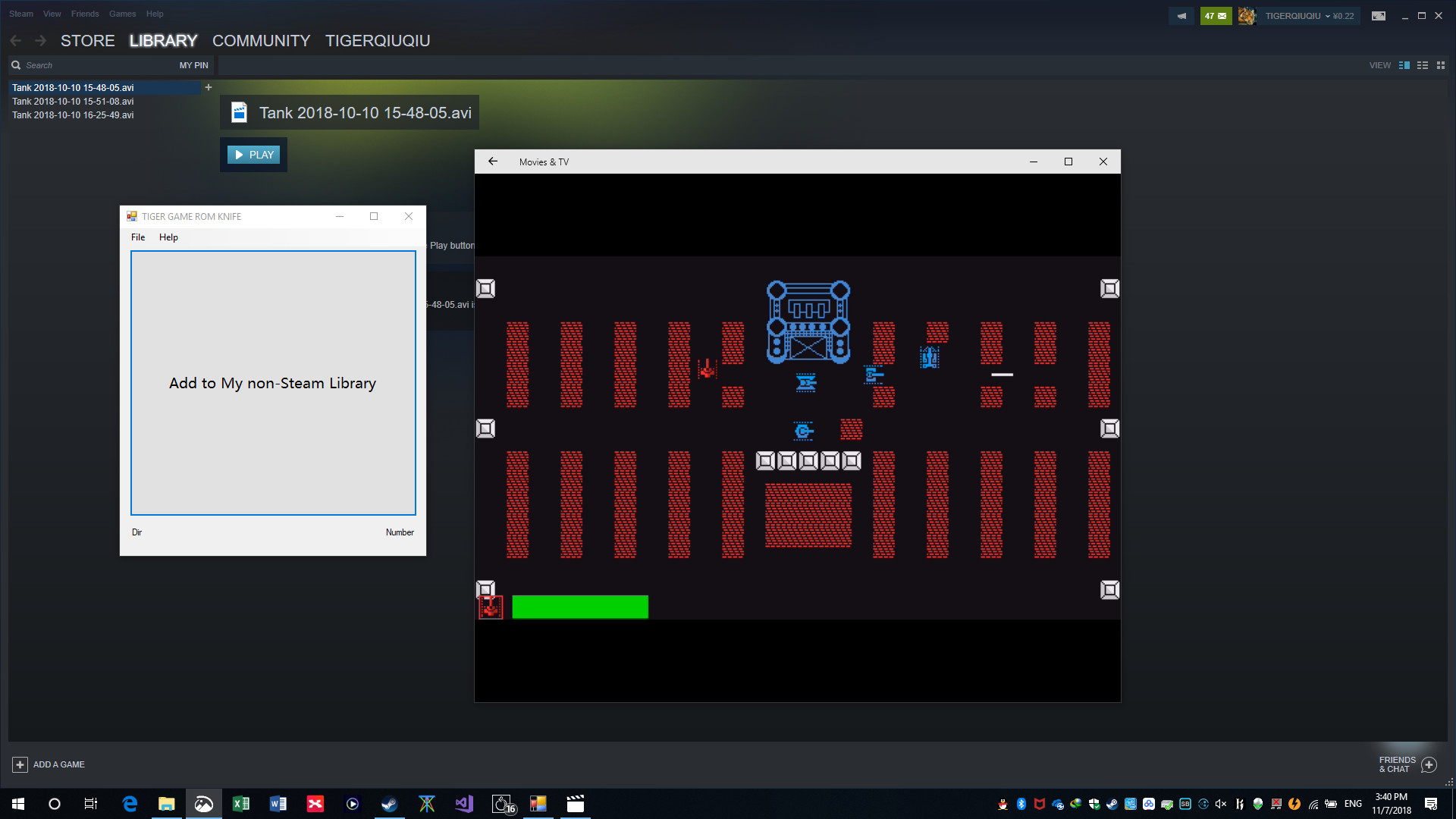 TIGER GAME ROM KNIFE screenshot 3
