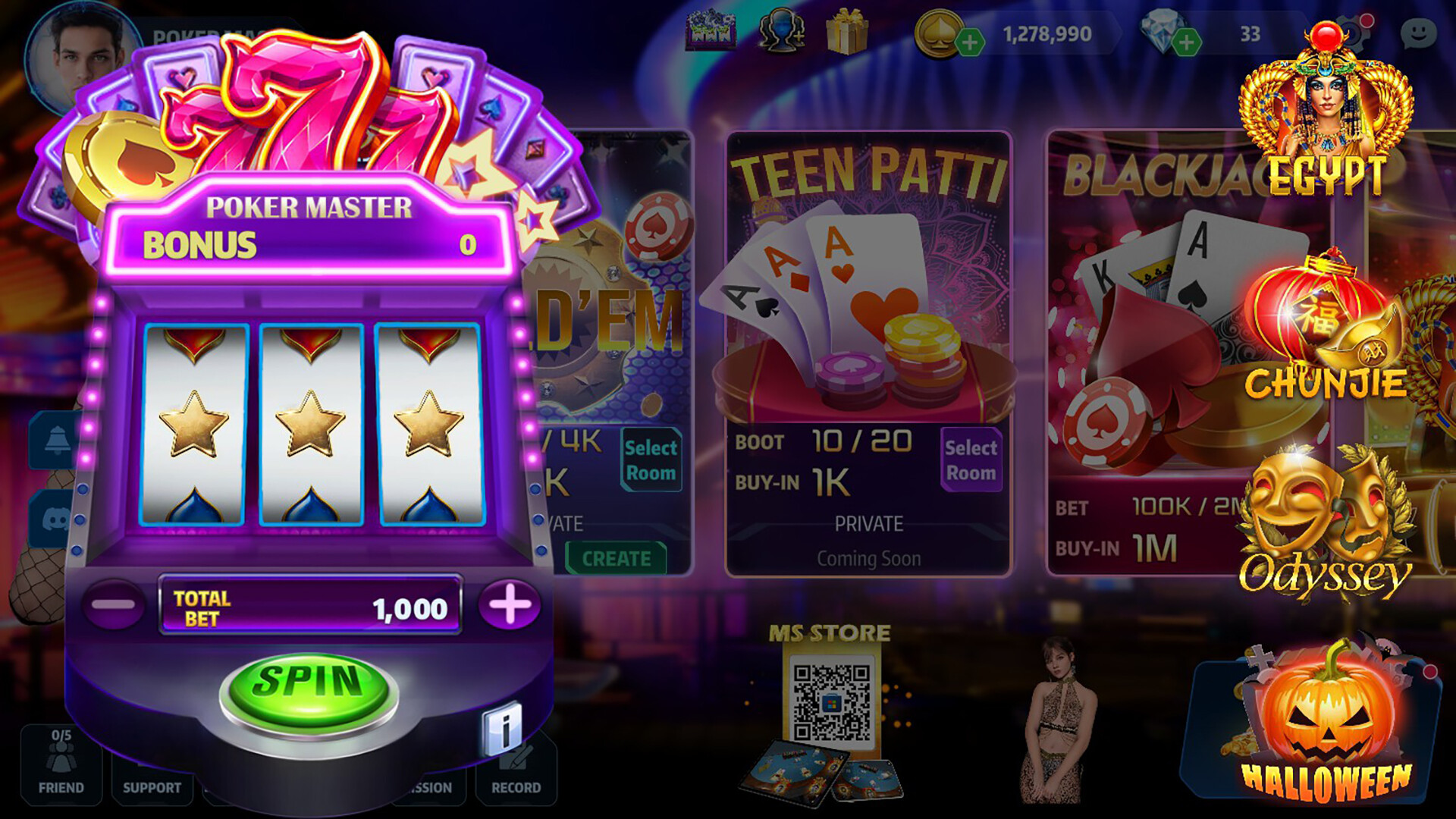 Poker Master - Texas Hold'em, Roulette, Blackjack, Baccarat, Omaha, Slots, Teen Patti, Mahjong, Landlord, Showhand, Bullfighting, Chinese poker screenshot 10